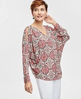 Jm Collection Women's Printed Hardware Dolman Top, Exclusively at Macy's