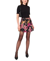 1.state Women's Bias-Cut Floral Satin Mini Skirt