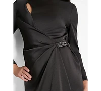 Dkny Women's Cutout Draped Long-Sleeve Gown