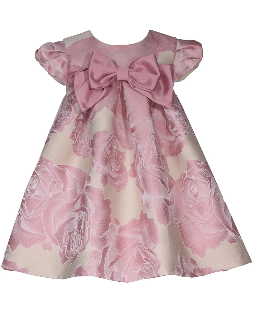 Bonnie Baby Girls Short Sleeve Floral Trapeze Dress