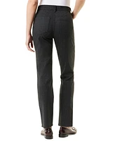 Gloria Vanderbilt Petite Amanda High-Rise Straight Plaid Pants