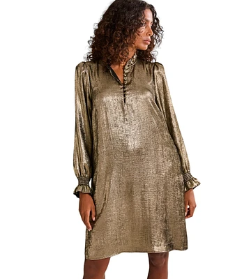 FatFace Women's Silas Metallic Dress