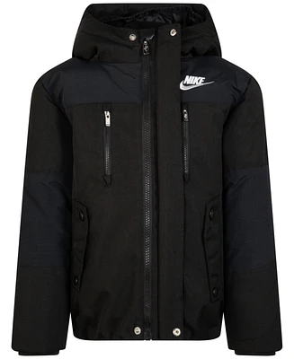 Nike Little Boys Outdoor Woven Hooded Colorblocked Jacket