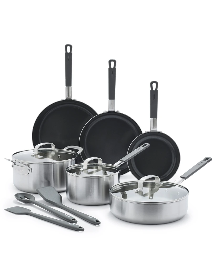 GreenPan X Bobby Flay Stainless Steel Uncoated Nonstick 12-Piece Cookware Set