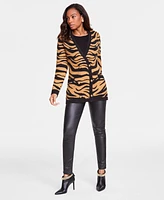 I.n.c. International Concepts Women's Zebra Jacquard Cardigan, Created for Macy's