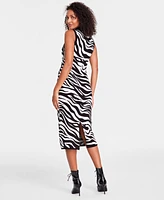 I.n.c. International Concepts Women's Zebra Jacquard Sweater Dress, Created for Macy's