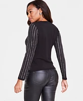 I.n.c. International Concepts Women's Embellished Long-Sleeve Top, Created for Macy's