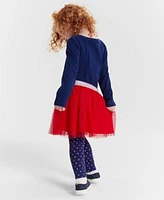 Epic Threads Toddler Girls Long Sleeve Present Graphic T Shirt Glitter Tulle Tutu Skirt Festive Sprinkle Print Leggings Created For Macys