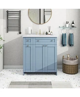 Slickblue Modern 30-Inch Bathroom Vanity Cabinet with Sleek Design and Efficient Storage