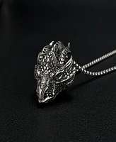 Rhona Sutton Silver Dragon Stainless Steel Pendant Necklace