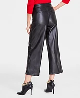 I.n.c. International Concepts Women's Faux-Leather High-Rise Culotte Pants, Created for Macy's