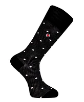 Love Sock Company Men's Luxury Cotton Mid-Calf Patterned Dress Socks with Seamless Toe. Black Socks Bundle Sock, Pack Of 5