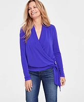 I.n.c. International Concepts Women's Side-Tie Blouse, Created for Macy's