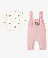 Disney Baby Girls Minnie Mouse Shirt & Overalls Set