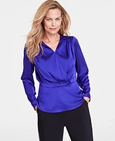 I.n.c. International Concepts Women's Surplice Blouse, Created for Macy's