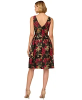 Adrianna Papell Women's Floral Jacquard Fit & Flare Dress