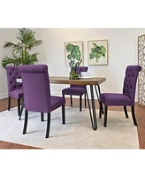 Streamdale Furniture Ashford 6-Piece Dining Set Hairpin Table, 4 Padded Chairs, 1 Bench