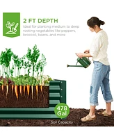 Best Choice Products 8x4x2ft Outdoor Metal Raised Garden Bed, Planter Box for Vegetables, Flowers, Herbs