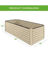 Best Choice Products 8x4x2ft Outdoor Metal Raised Garden Bed, Planter Box for Vegetables, Flowers, Herbs