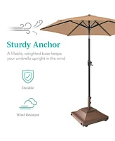 Best Choice Products Mobile Umbrella Base, Fillable Heavy-Duty Market Stand w/4 Wheels, 2 Locks, 120lb Capacity