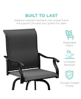 Best Choice Products Set of 2 Outdoor Swivel Bar Stools, Patio Barstool Chairs w/ 360 Rotation, All-Weather Mesh