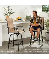 Best Choice Products Set of 2 Outdoor Swivel Bar Stools, Patio Barstool Chairs w/ 360 Rotation, All-Weather Mesh