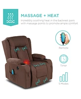 Best Choice Products Electric Power Lift Linen Recliner Massage Chair Furniture w/ Usb Port, Heat, Cupholders