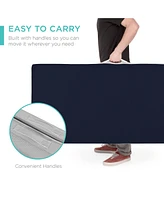 Best Choice Products 4in Thick Folding Portable Midnight Blue Mattress Topper w/ Carry Case