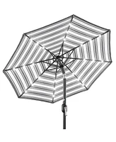 Best Choice Products 10ft Solar Led Lighted Striped Patio Umbrella w/ Crank, Tilt, Push Button, 6 Ribs