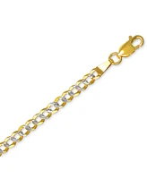 20" Two-Tone Open Curb Link Chain Necklace (3-5/8mm) in Solid 14k Gold & White Gold - Two