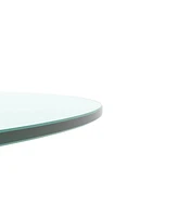 Streamdale Furniture 30 Inch Round Tempered Glass Table Top Clear Glass 1/4 Inch Thick Flat Polished Edge