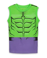 Marvel Toddler Boys Avengers Spider-Man Black Panther Tank Top and Mesh Shorts to