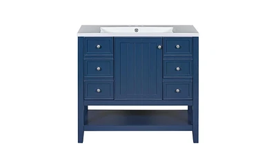 Slickblue Bathroom Vanity with Sink Combo, One Cabinet & Three Drawers for Storage