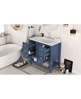 Slickblue Bathroom Vanity with Sink Combo, One Cabinet & Three Drawers for Storage