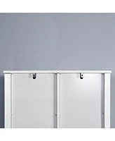 Slickblue Over-the-Toilet Storage Cabinet Space-Saving Bathroom Organizer with Adjustable Shelves & Barn Door