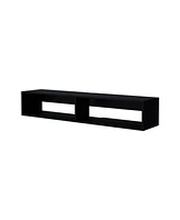 Fm Furniture Central Floating media rack in melamine with two shelves,black