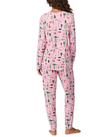 Cuddl Duds Women's 2-Pc. Printed Jogger Pajamas Set