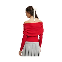 Cotton On Women's Everfine Rib Ruched Off Shoulder