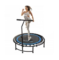 SereneLife Training & Fitness Gym Trampoline with Adjustable Handrail