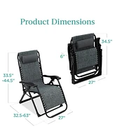 Best Choice Products Oversized Zero Gravity Chair, Folding Recliner w/ Removable Cushion, Side Tray