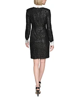 Karl Lagerfeld Paris Women's Collared Sequin French Cuff Dress