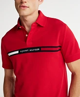 Tommy Hilfiger Men's Short Sleeve Embroidered Chest Stripe Polo Shirt