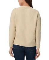 Jones New York Petite Diagonal Knit Crewneck Sweater