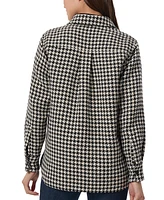 Jones New York Petite Houndstooth Snap-Front One-Pocket Jacket