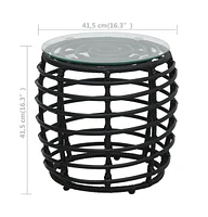 vidaXL 3 Piece Bistro Set Poly Rattan Black