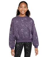 Nike Big Girls Sportswear Club Fleece Crewneck Sparkle Sweatshirt