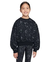 Nike Big Girls Sportswear Club Fleece Crewneck Sparkle Sweatshirt