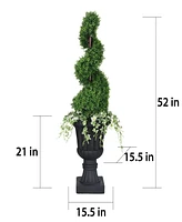 Puleo 52" Topiary Spiral Boxwood Artificial Tree