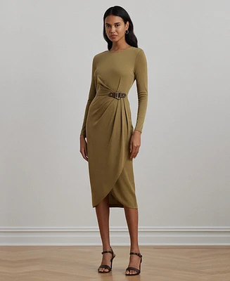 Lauren Ralph Lauren Women's Buckle-Trim Stretch Jersey Dress