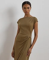 Lauren Ralph Women's Ring-Trim Jersey Cap-Sleeve Dress